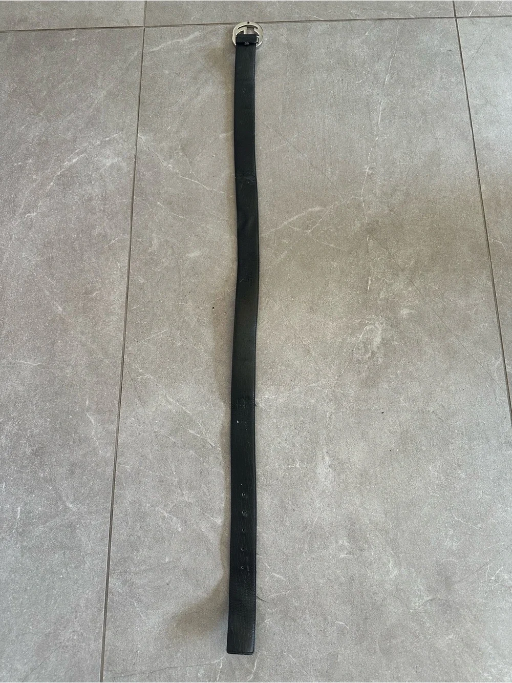 Gucci Black Canvas Monogram Belt Silver GG